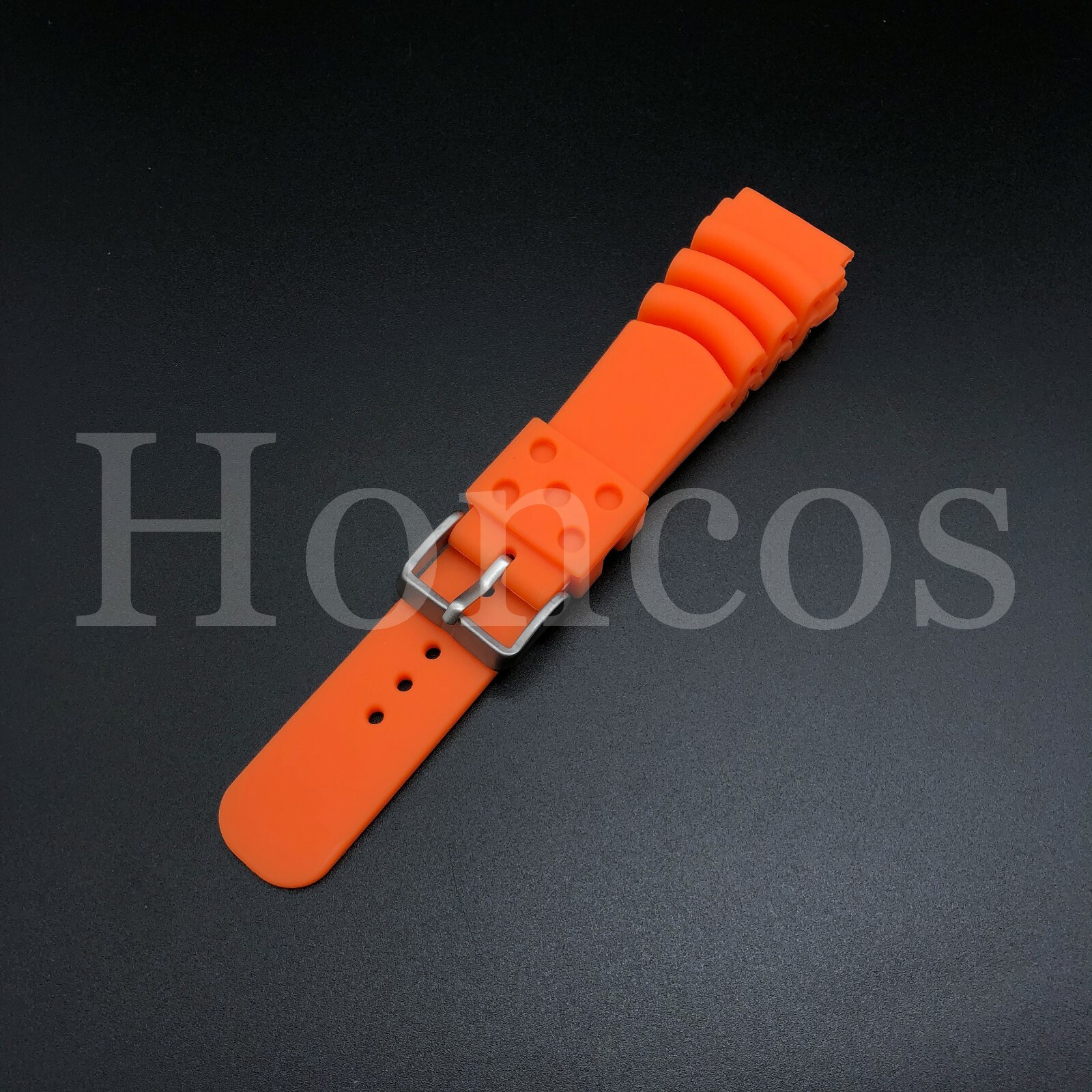 22MM Fits for Seiko Prospex Turtle Rubber Band Strap SRP777 R02F011J9 SKX Orange