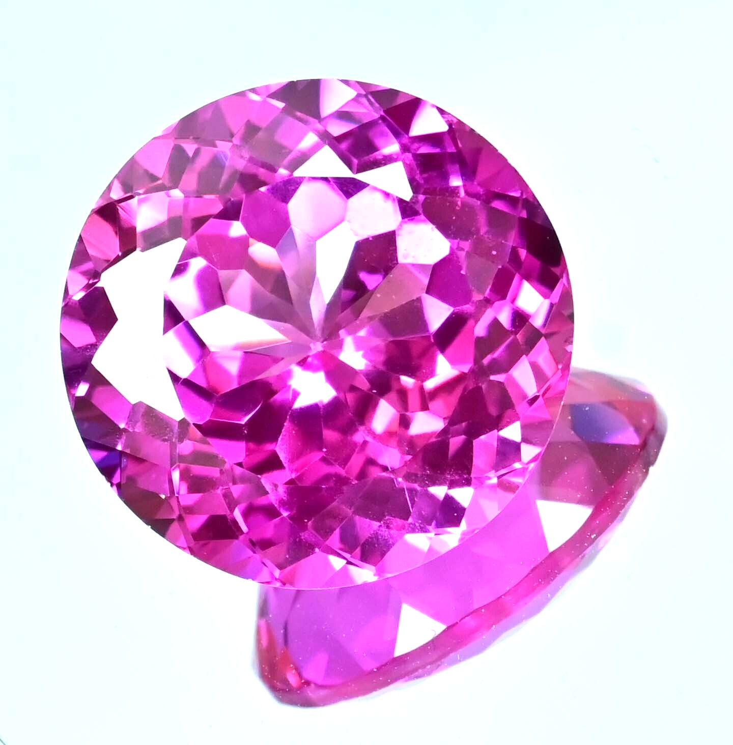 42.10 Ct Natural Mogok Pink Ruby Round Certified Flawless Loose Gemstone
