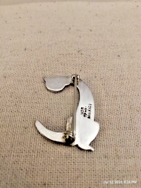 Vintage Sterling Cat Brooch Marked 925 TP-97 Mexico