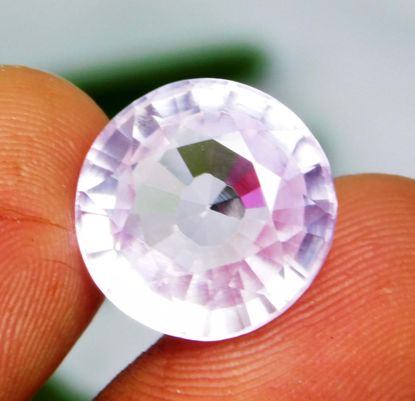 Certified 13.45 Ct Natural Pink Kunzite Round Brazilian Loose Gems 13.2×13.2mm