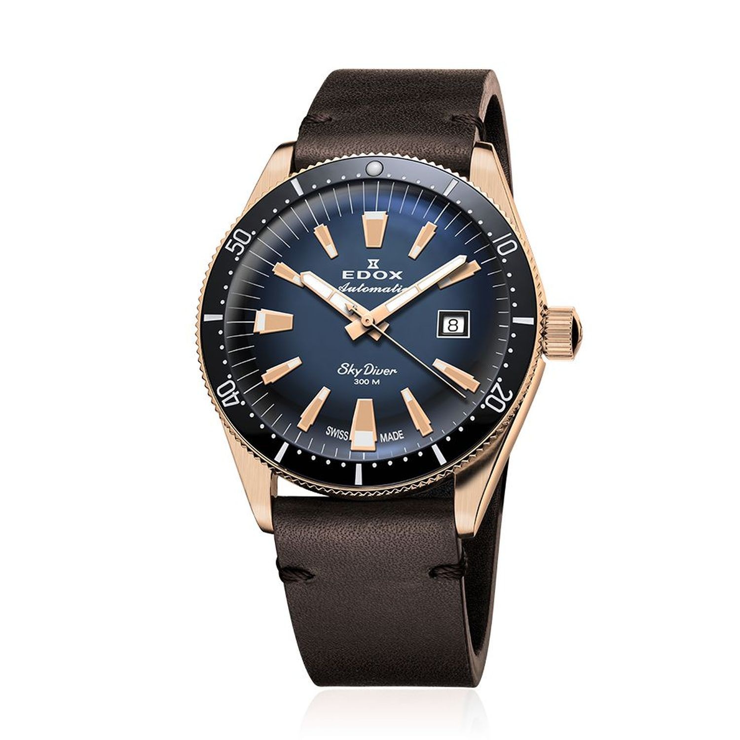 EDOX 80126 BRN BUIDR Men’s Skydiver Blue Dial Automatic Watch