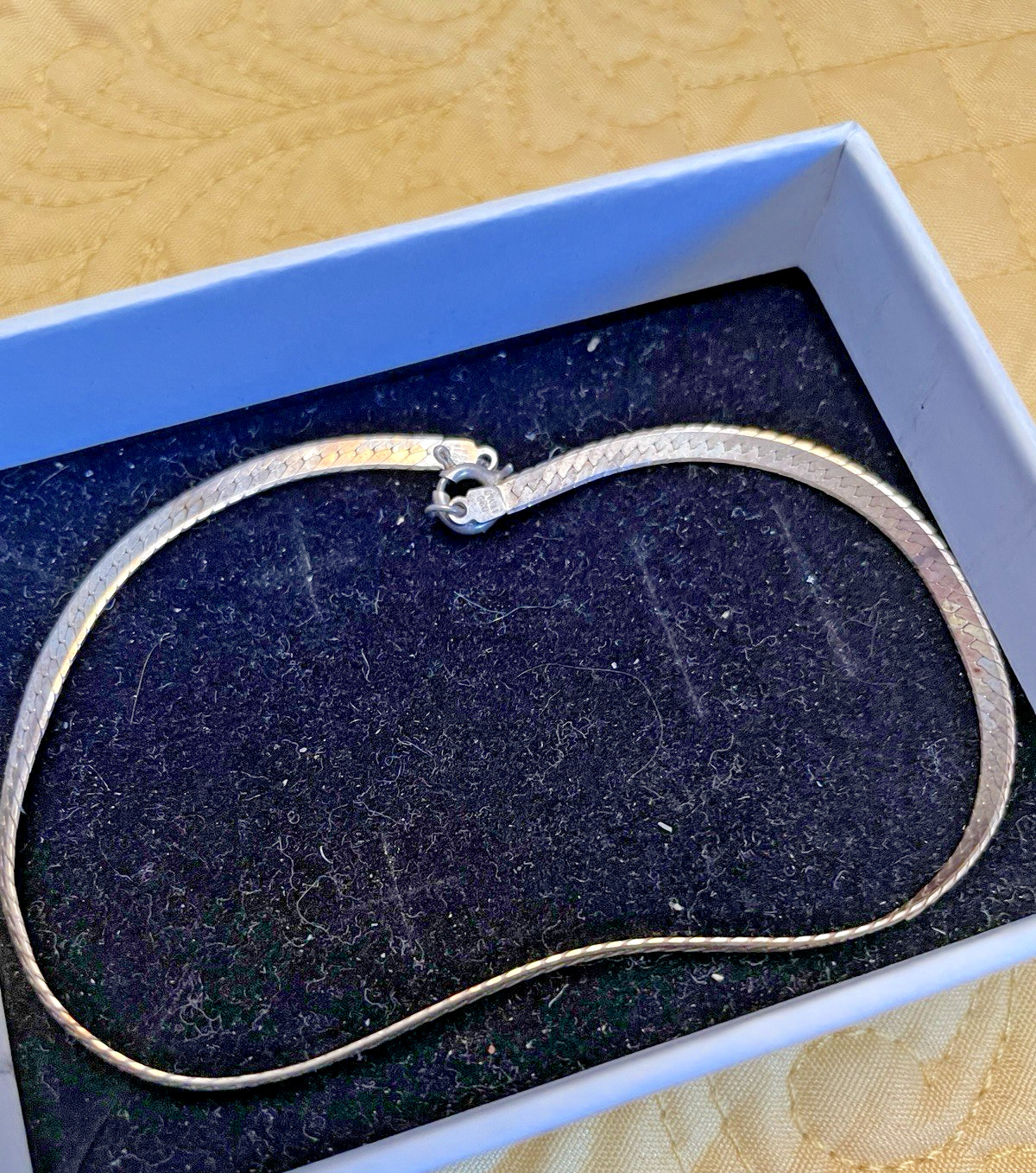 Vintage 925 Sterling Bracelet Italy Herringbone 8.5″ Length & Approx 5mm Wide