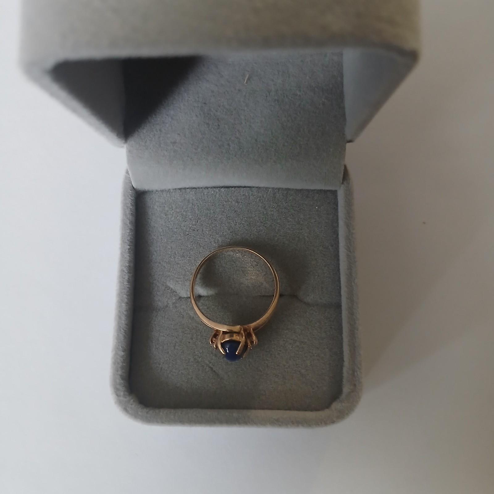 10K Blue Star Sapphire Diamond Ring Size 6.5 #4258