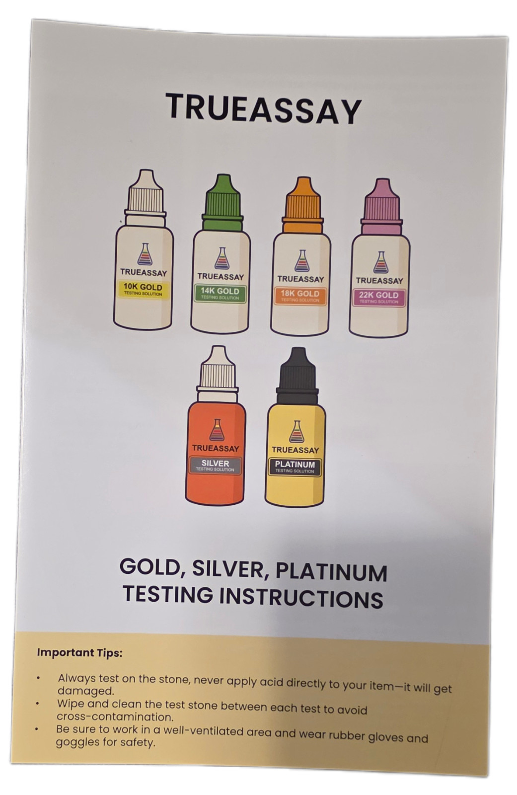 Gold Silver Platinum Testing Kit – Test 10k 14k 18k 22k-24k .999 .925 + Magnet