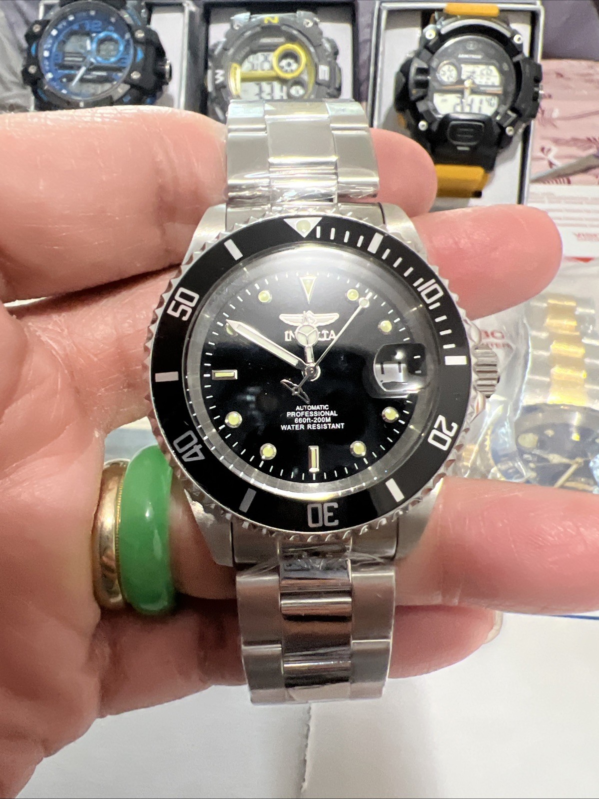 Invicta 24 Jewel-200 Meter Pro Diver 40mm Stainless Steel Auto Mens Watch 89260!