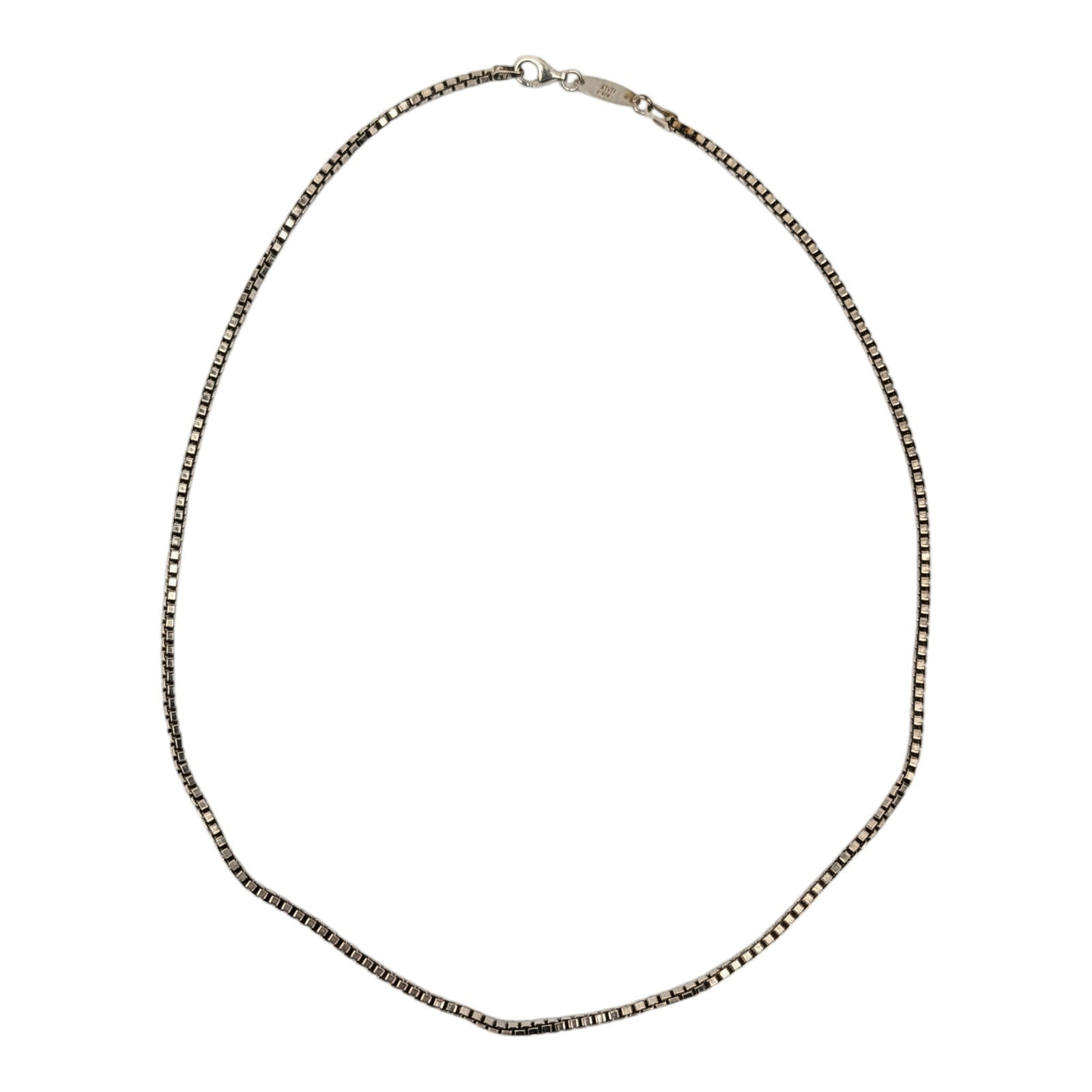 Paolo Romeo 17.5″ Sterling Silver 2mm Box Chain Necklace 10.6 Grams Italy