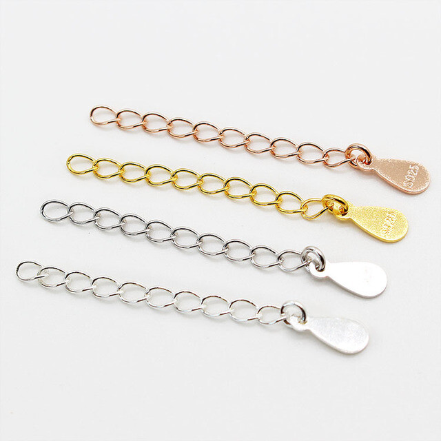 5cm/2″ Rose Gold S925 Sterling silver Extension Chain Bracelet Necklace Extender