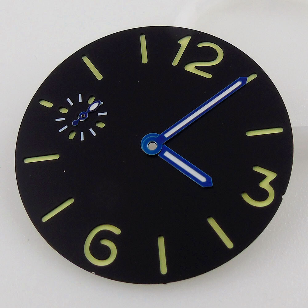 35.6mm Black Watch Dial Face Spare Part Fit ETA6497 ST3600 Hand Winding Movement