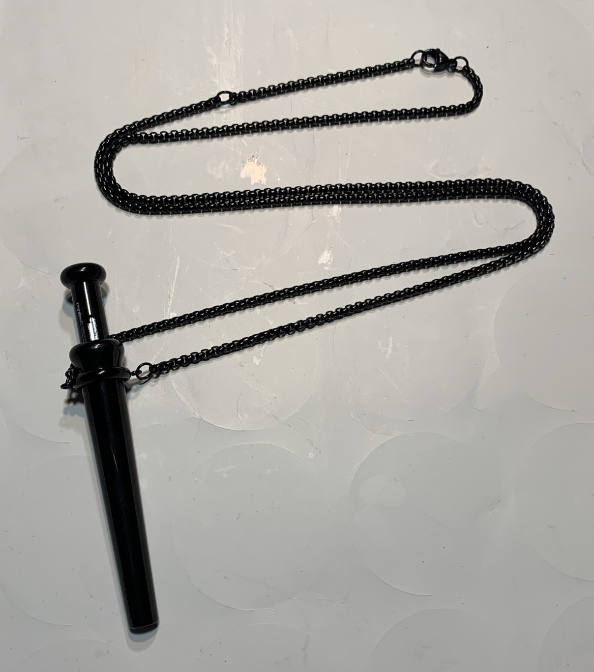 Bump Straw Pendant With Necklace Snuff Tool Full Size SNOGO Clone In Black NEW