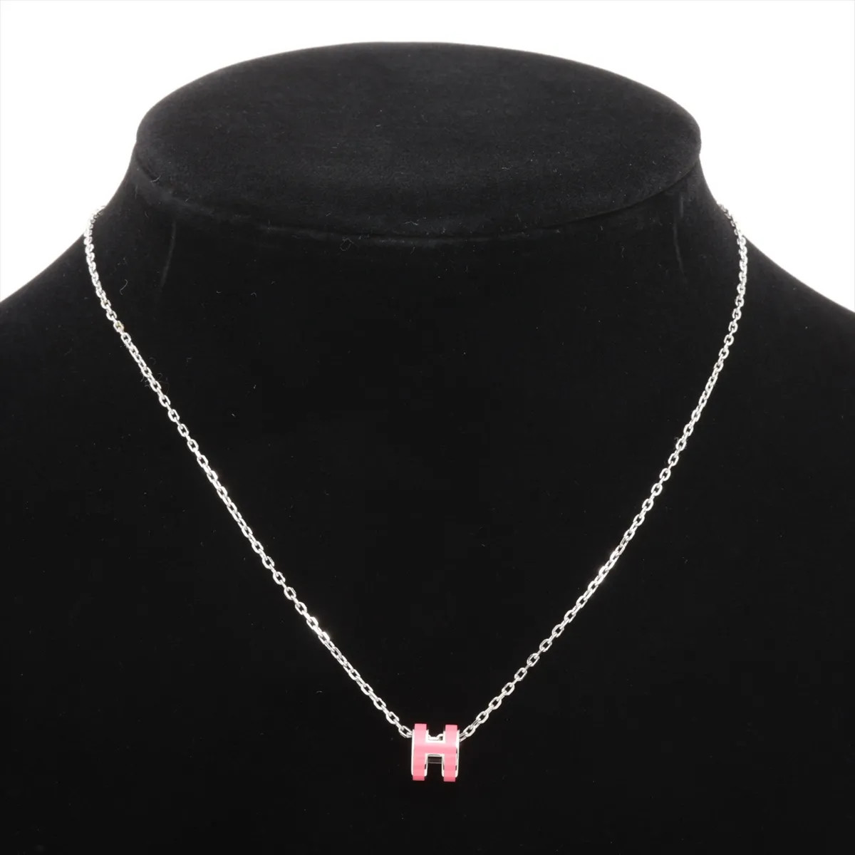 Hermès Mini Pop Ash H Necklace metal pink x silver