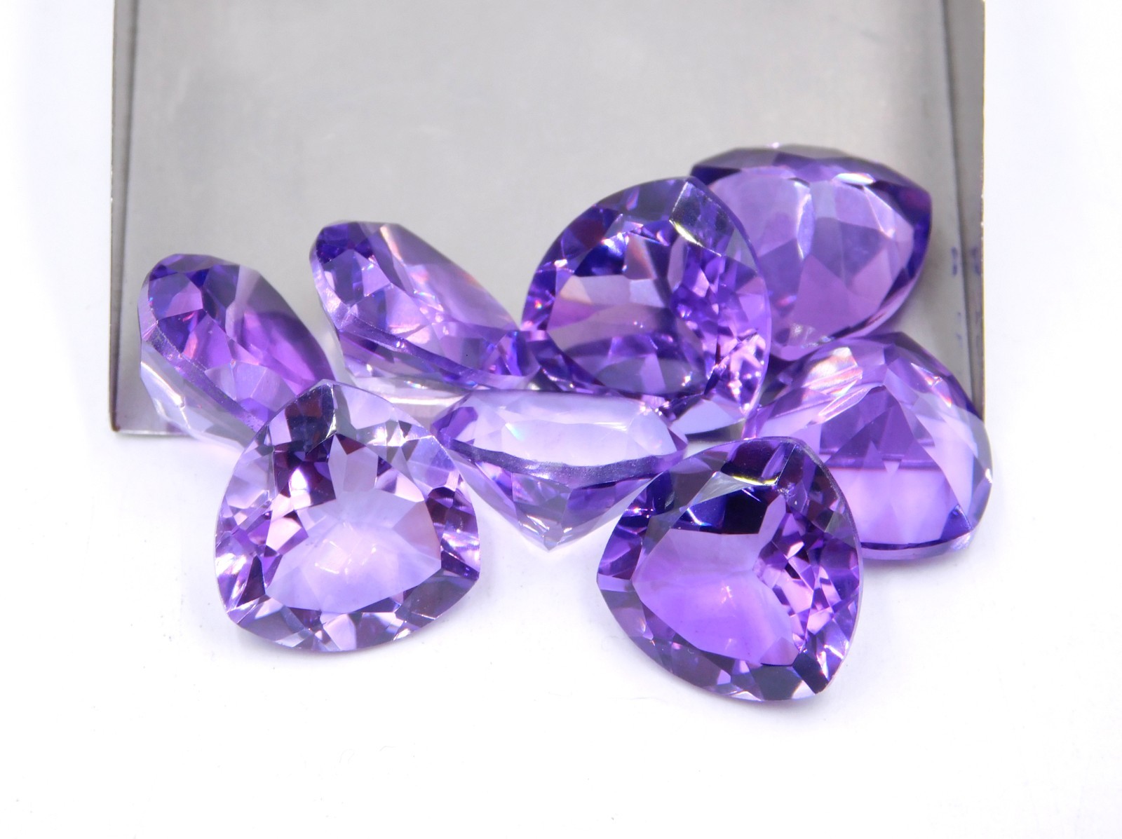 Lab Created Amethyst Trillion Cut Loose Gemstone 15 MM For Jewelry Making P-3638
