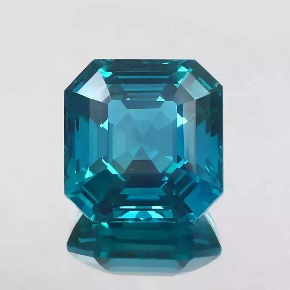 Certified 10 Ct+ Natural Blue Green Sapphire Flawless Asscher Cut Loose Gemstone