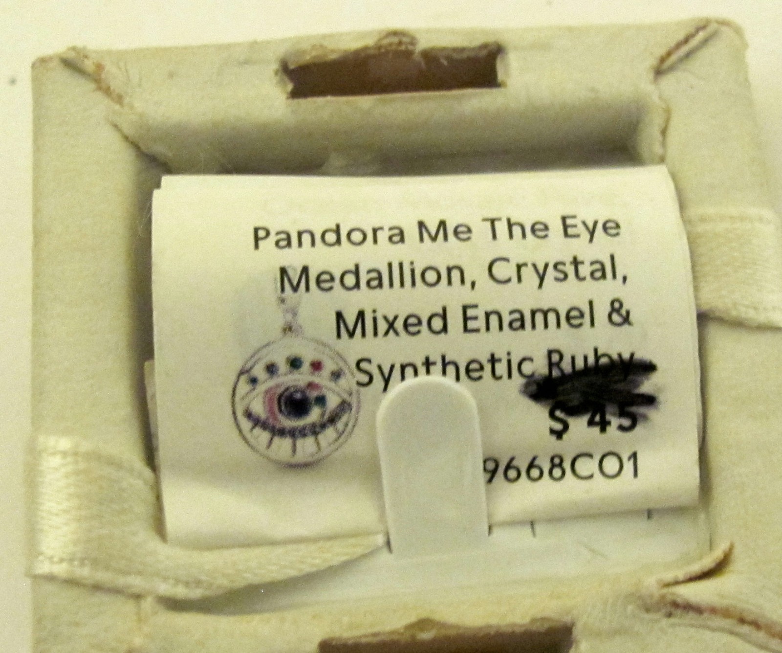 Authentic Pandora Charm, ME My Eye Medallion Dangle, #799668C01, Multicolor CZ
