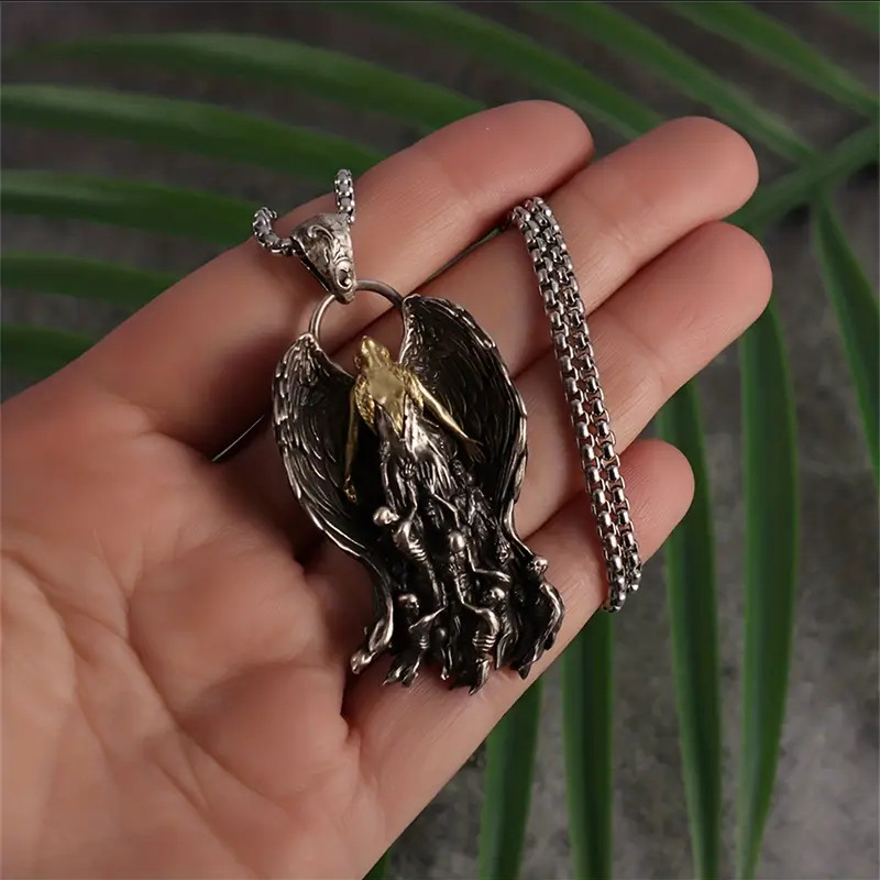 Angel Out Of Hell Jewelry Vintage Silver Sexy Goddess Standing Pendant Necklace