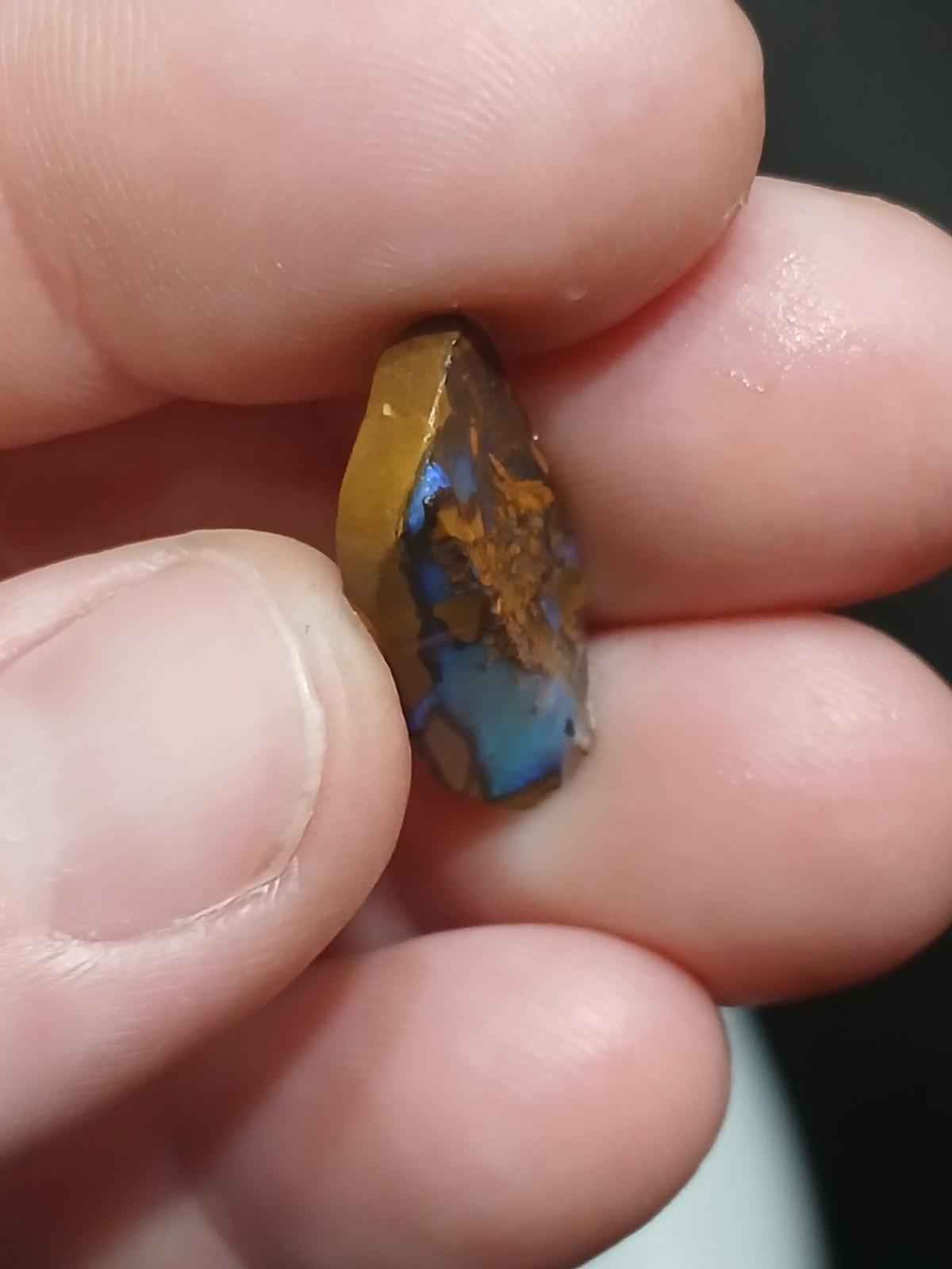 Australia Boulder Opal Unknown Field Blue Green R2037 Specimen 6 Carat