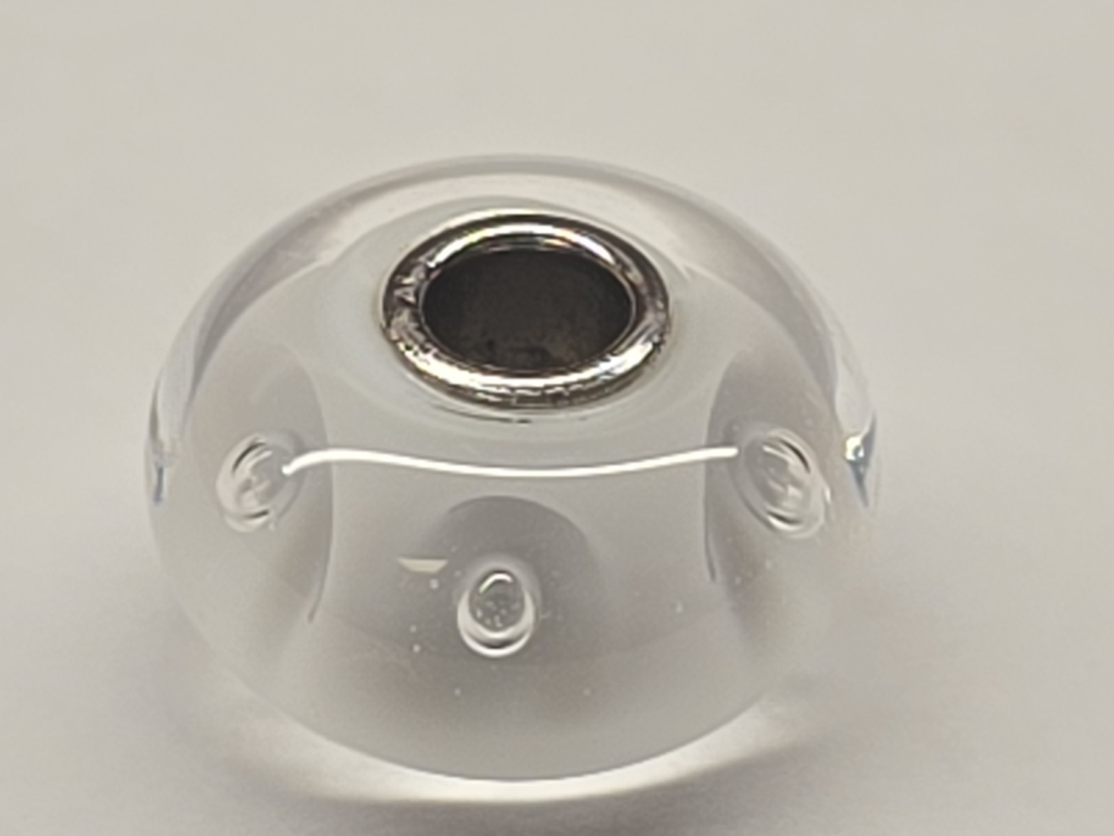 White Bubbles Glass Trollbeads TGLBE-10231. By Lise Aagaard. Retired In 2021.