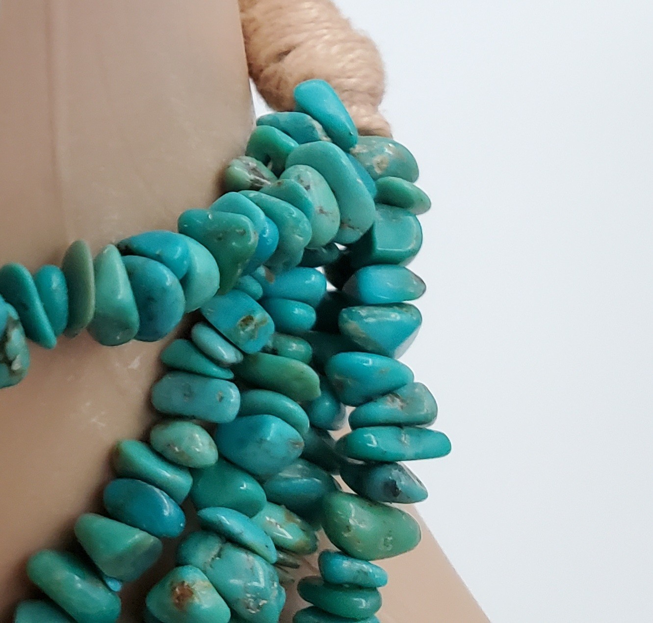 Turquoise Red Coral Necklace 28in Multi Strand Chip Bead Southwest Tribal Wrap