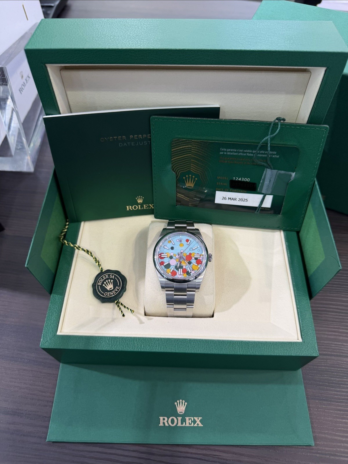Rolex Oyster Perpetual 41 Steel Celebration Dial FULL SET!! (unworn) 124300