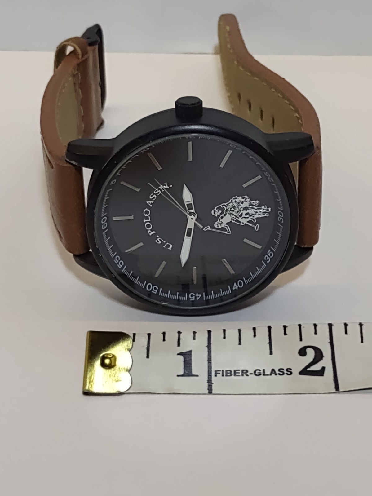 U.S. Polo Assn. Watch Men’s Analog Black Tone Brown Band New Battery