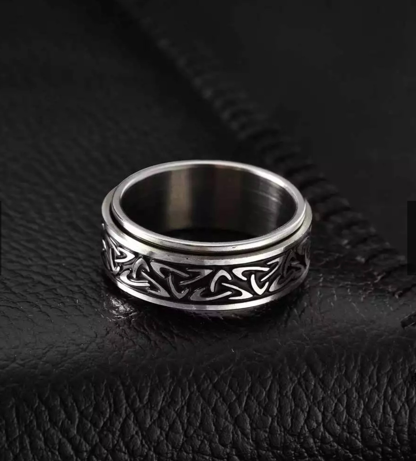 8mm Men’s or Ladies Stainless Steel Ring Vintage Punk Celtic Knot Waves wedding