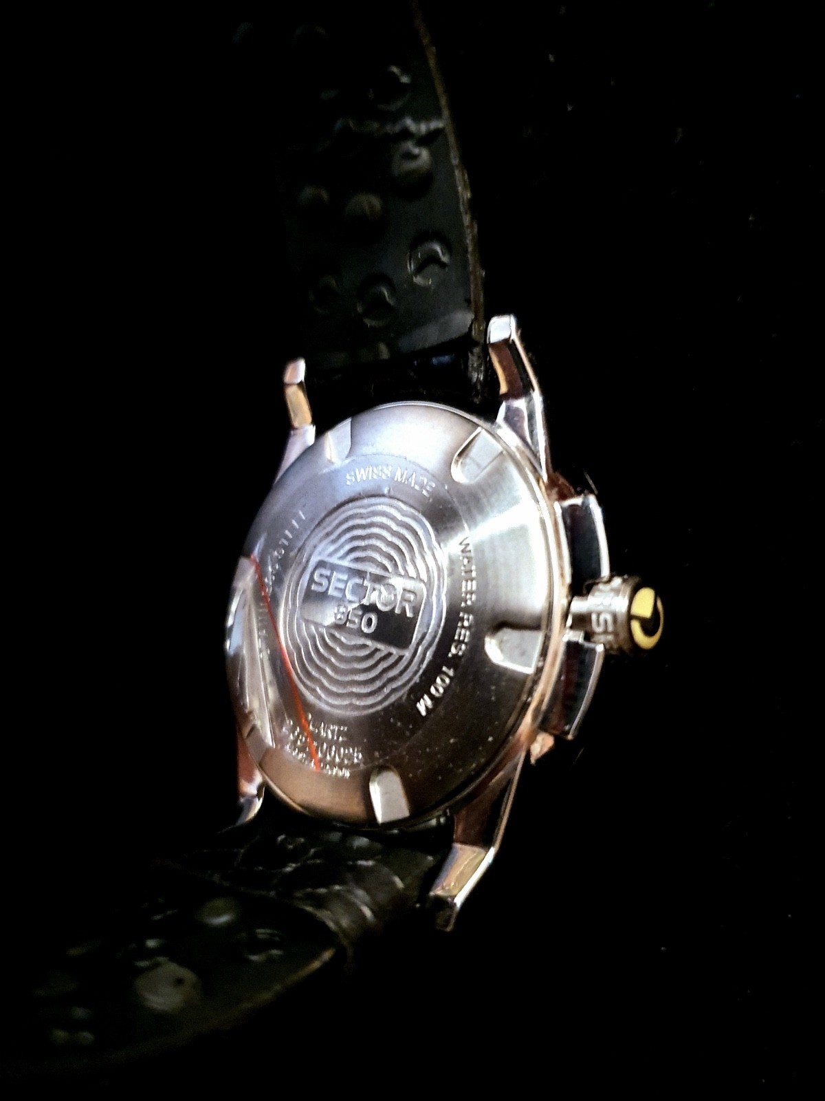 New Sector 850 Moon Face Steel Leather 100Mt Swiss Made Watch