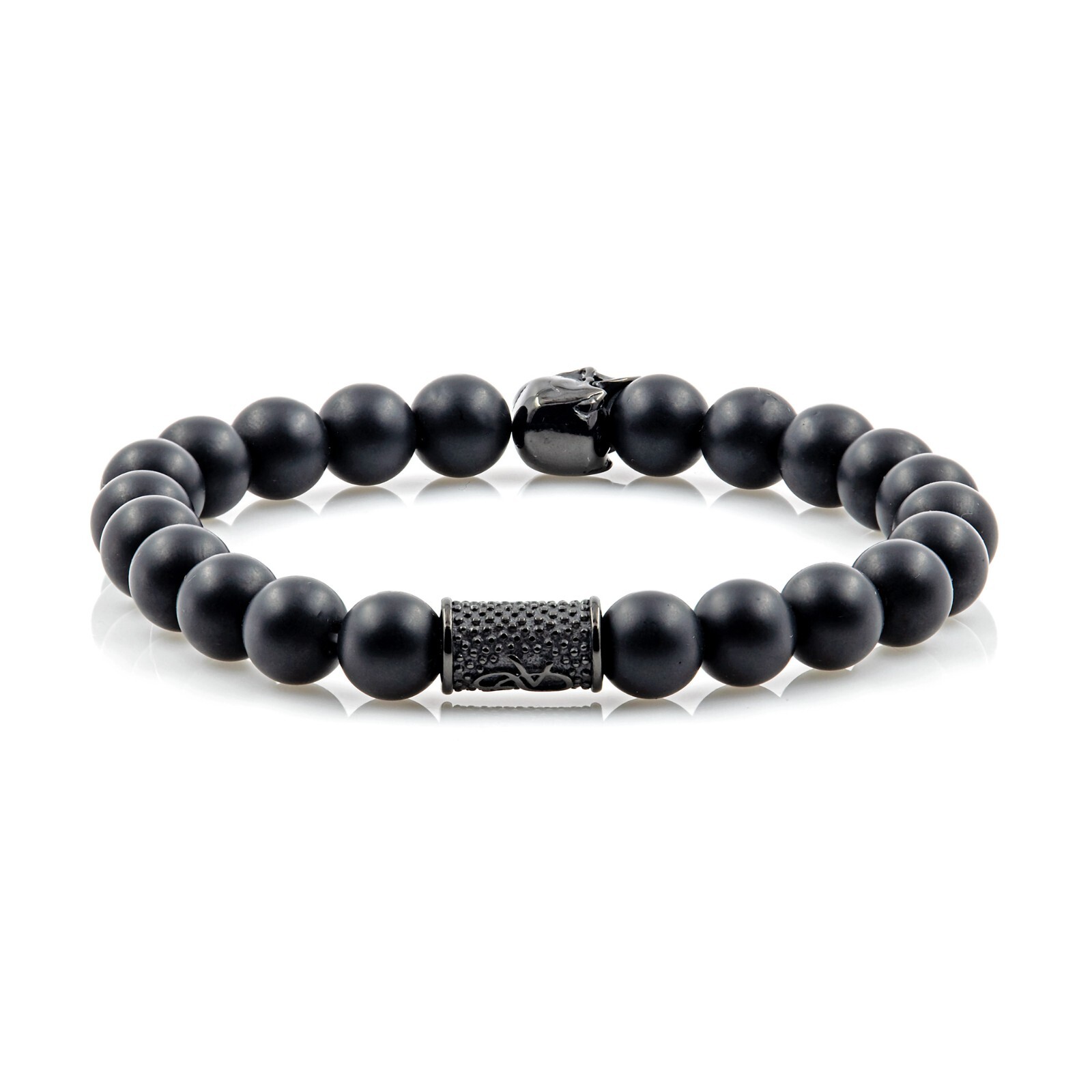 Onyx Matte Bracelet Bracelet Bead Bracelet Skull Stainless Steel