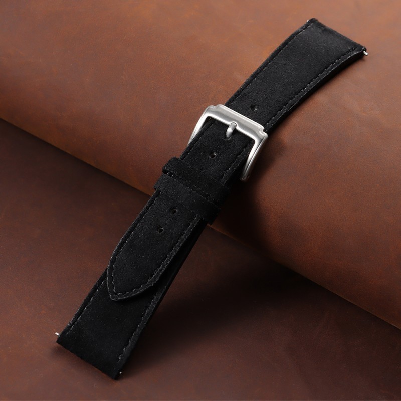 High End Suede Genuine Leather Watch Strap Quick-release Wristband 18/19/20/22mm