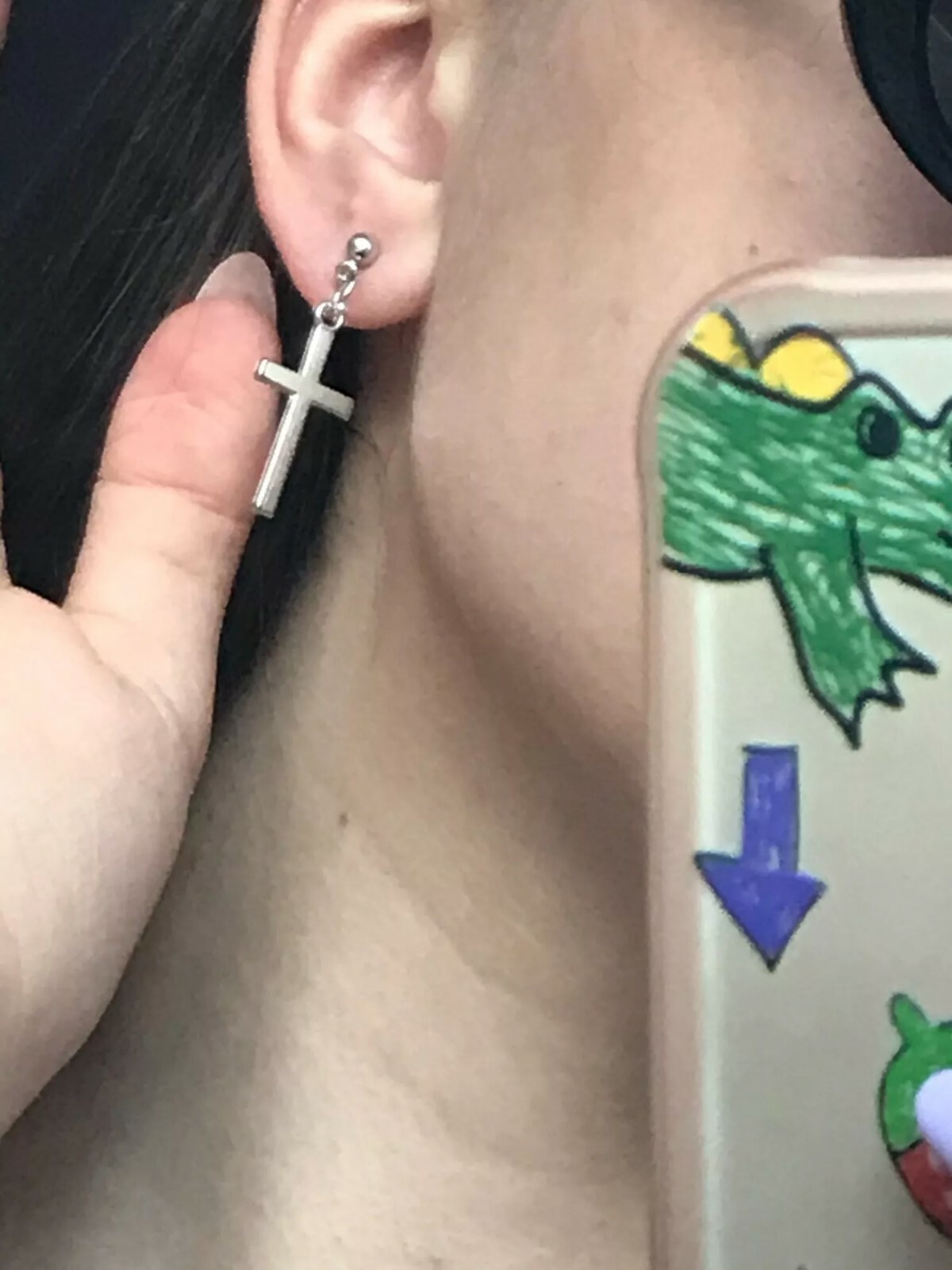 New Fashion Cross Pendant Cartilage Drop Dangle Earrings Punk Jewelry Women Ear