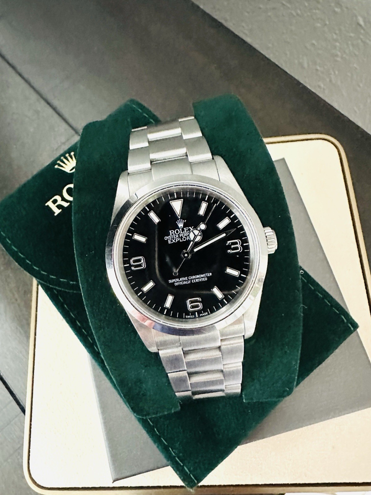 Men’s Stainless Rolex Explorer I Ref 114270 Black Dial Watch~ Z Serial