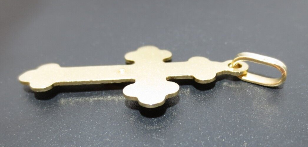 14K YG CROSS PENDANT 20.30 MM X 44.31 MM 3.17 grams (AI-1903)
