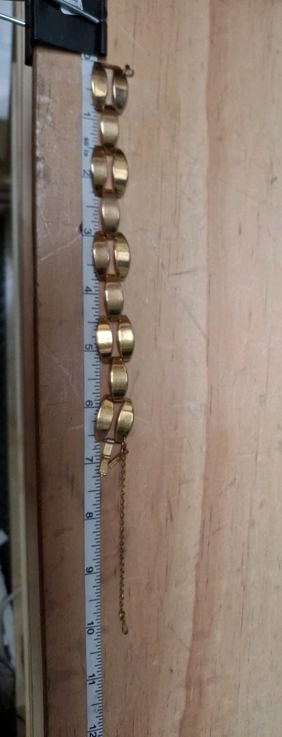 Vintage Monet Jewelers Gold Plated Chunky Double Link Bracelet With Safety Chain