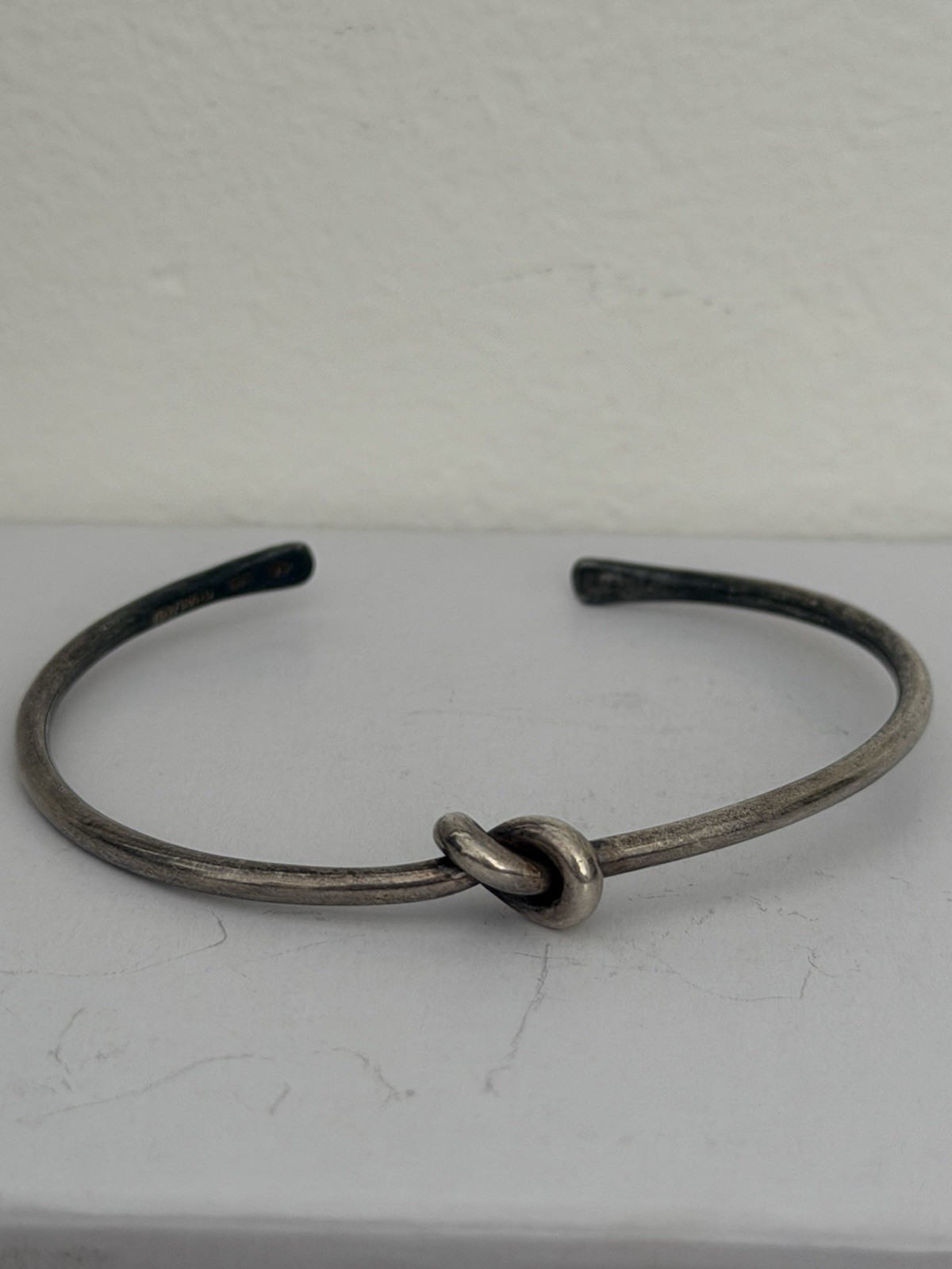 Vintage CG Creations 925 Sterling Silver Love Knot Cuff Bracelet Thailand Signed