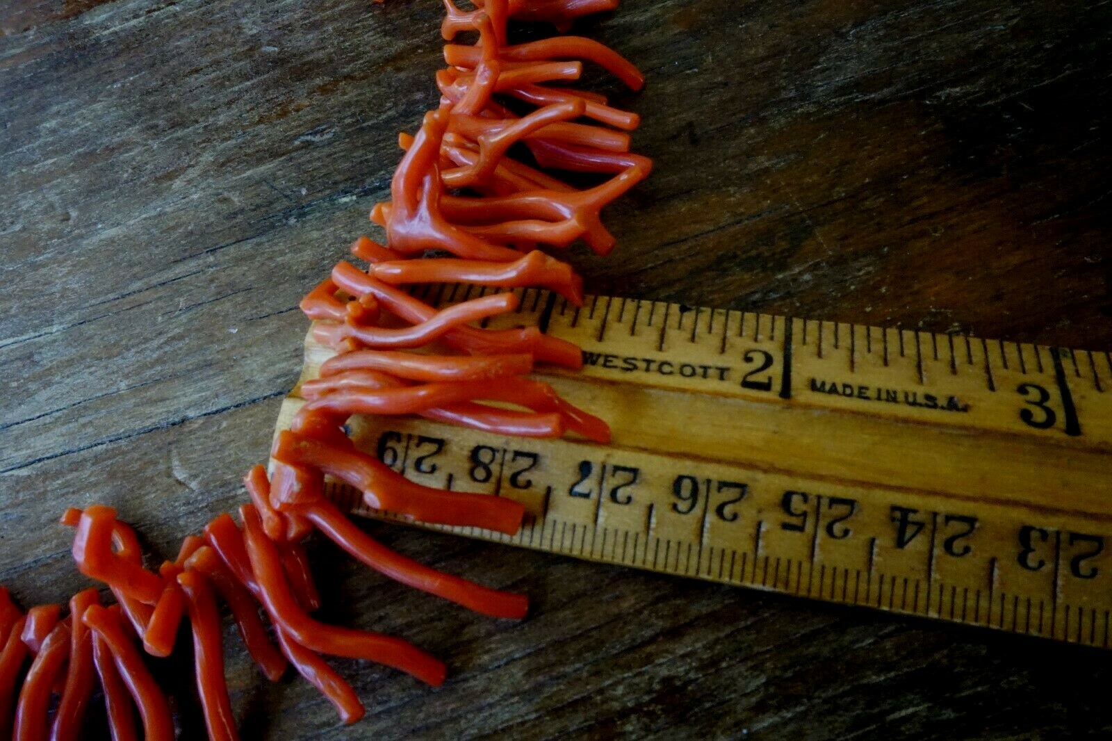 Vintage Antique Italian Salmon Coral Branch Necklace 45 grams