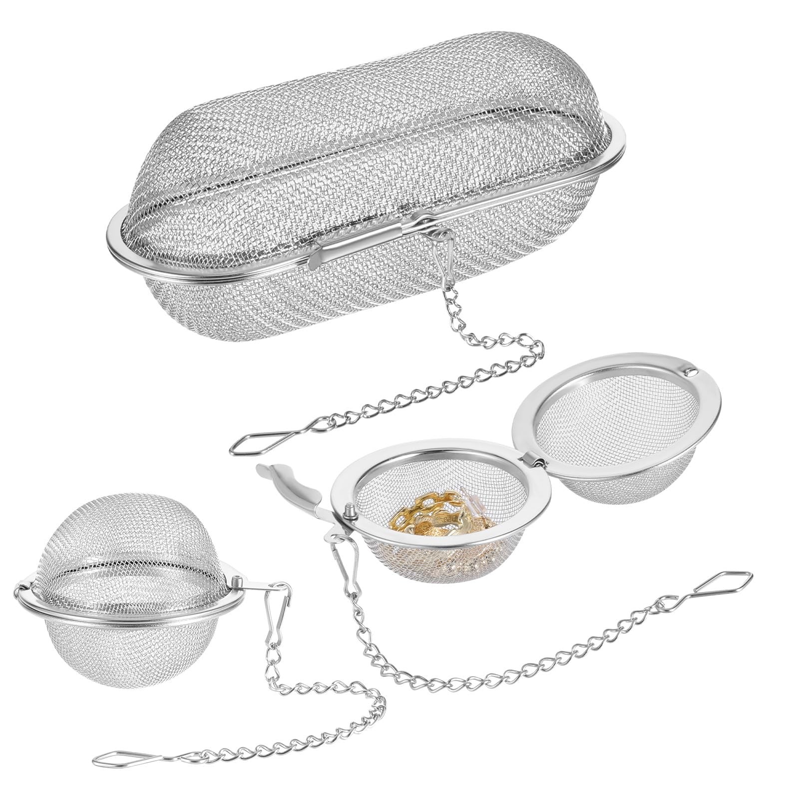 3 Pack Ultrasonic Cleaner Basket, Small Parts Jewelry Cleaning Basket Stainle…