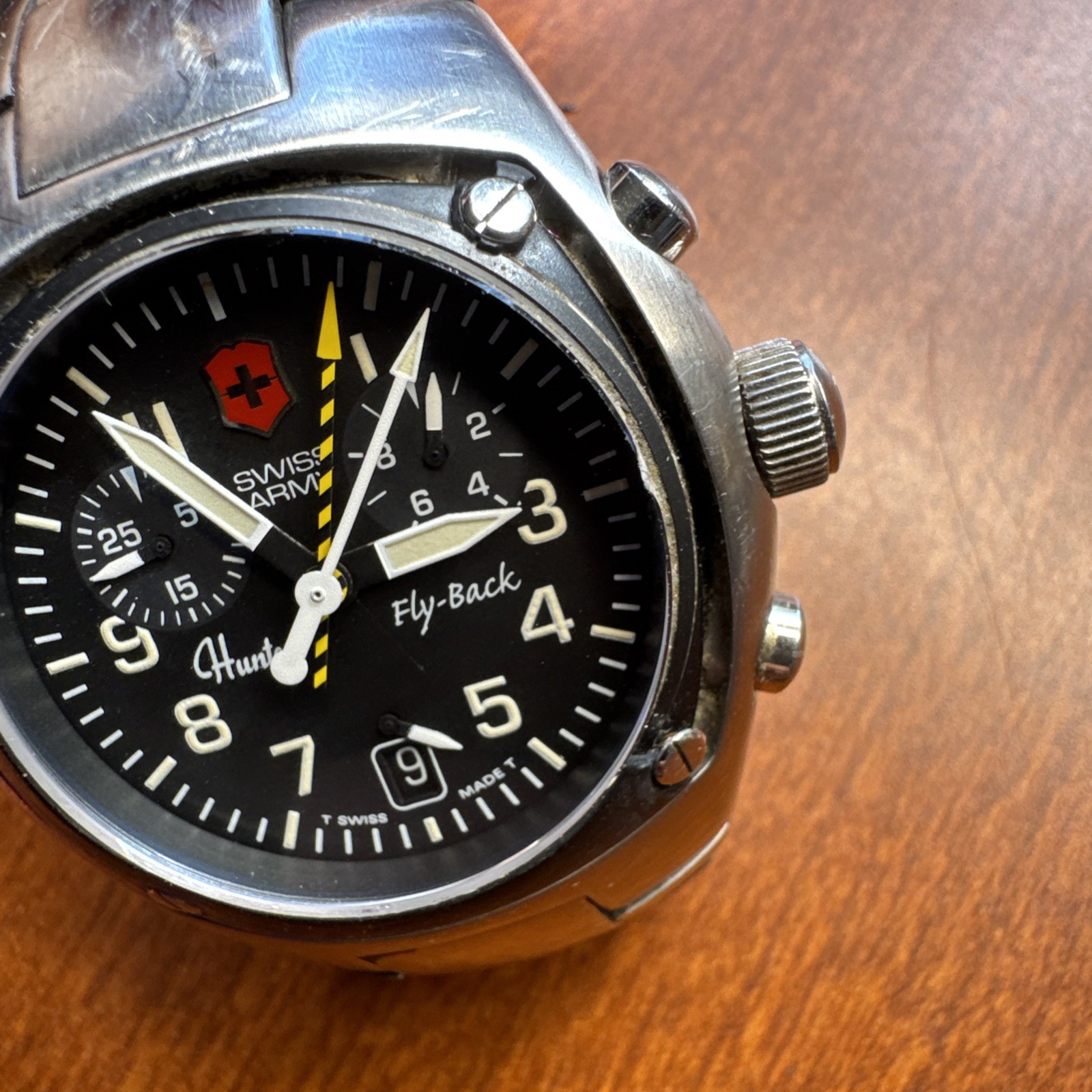 Swiss Army Hunter Flyback Chronograph Watch, WORKS RARE, read 41mm ETA 251 292