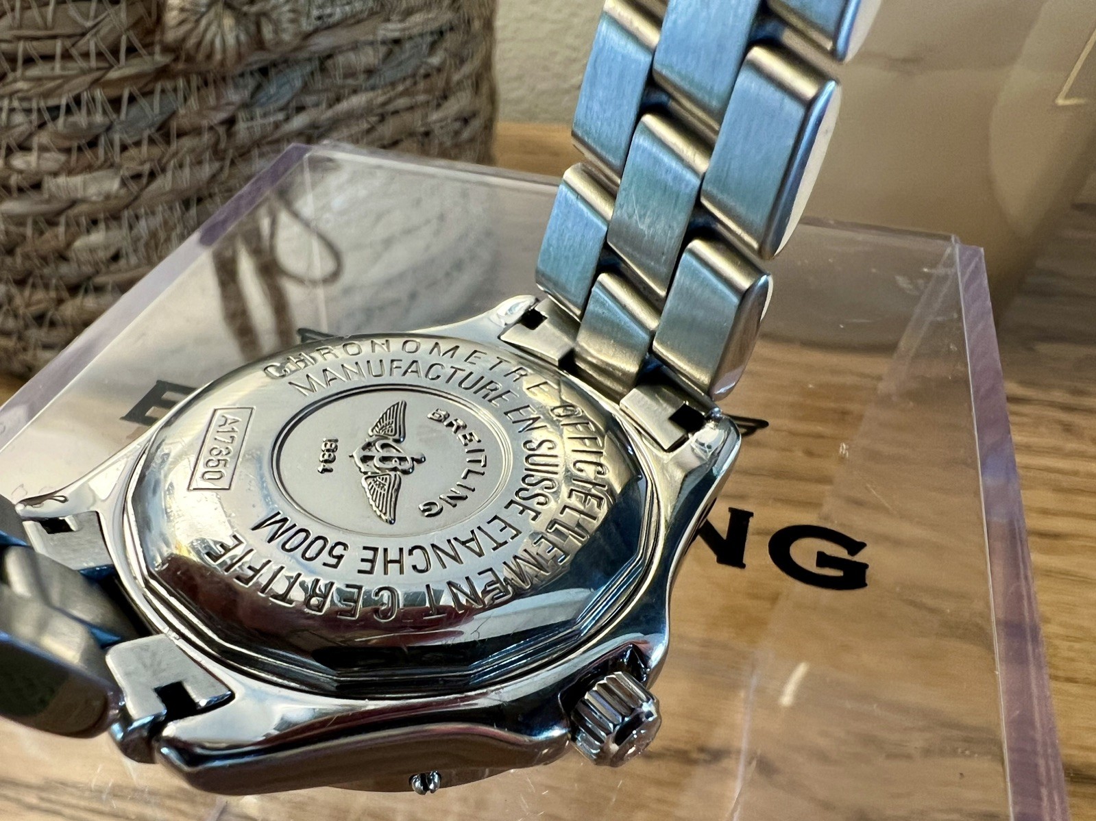 Breitling Colt Ocean Automatic Watch 38mm Black Dial A17350 w/ OEM Bracelet