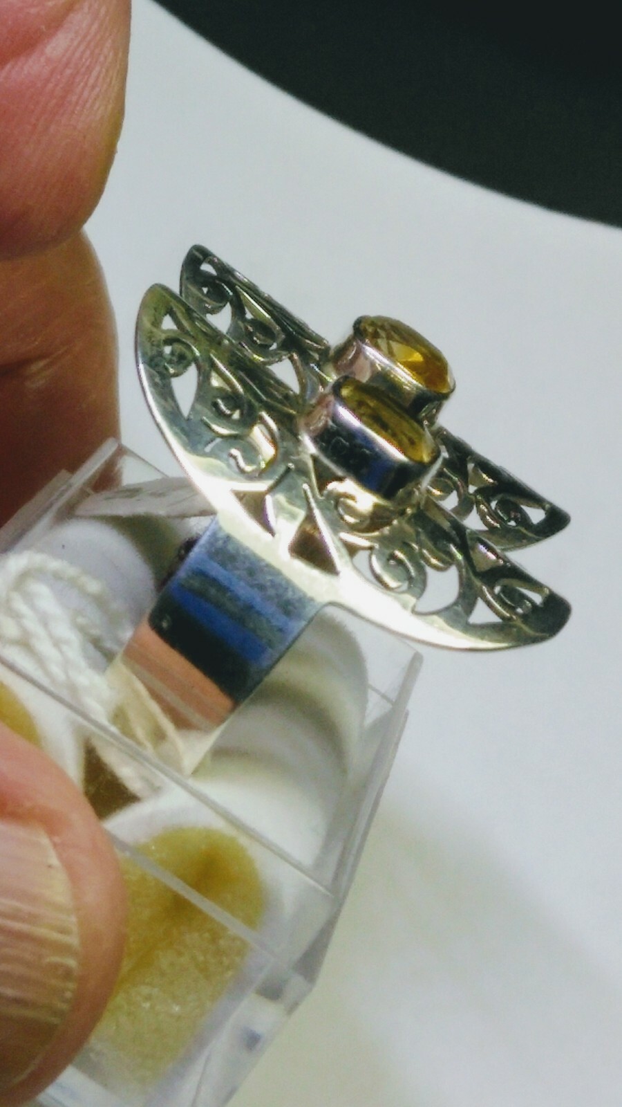 LOVELY NATURAL CITRINE IN.925 STERLING SILVER RING IN SIZE 8.0-8.25 & 9.0-9.25!