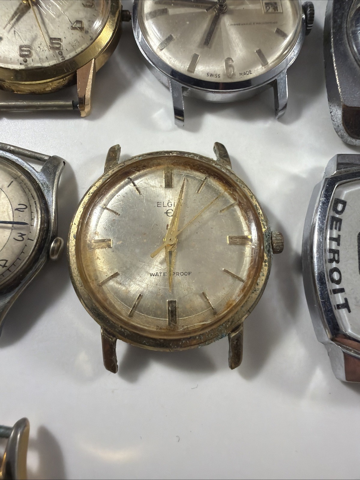 Lot Of 18 Vintage Watch Mechanical And Quartz Men’s Recta Contex Bulova Elgin ++