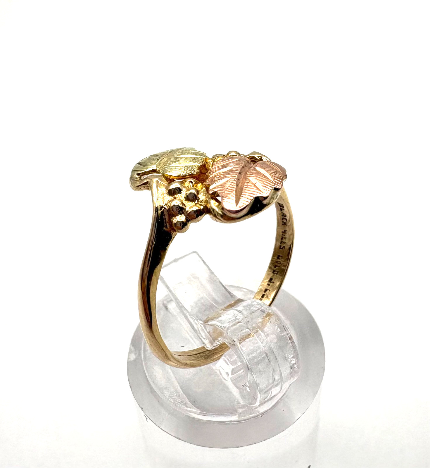 estate 10k yellow gold two tone leaf ring sz 6 – 2.4 grams $299 #901 24 hr. ship