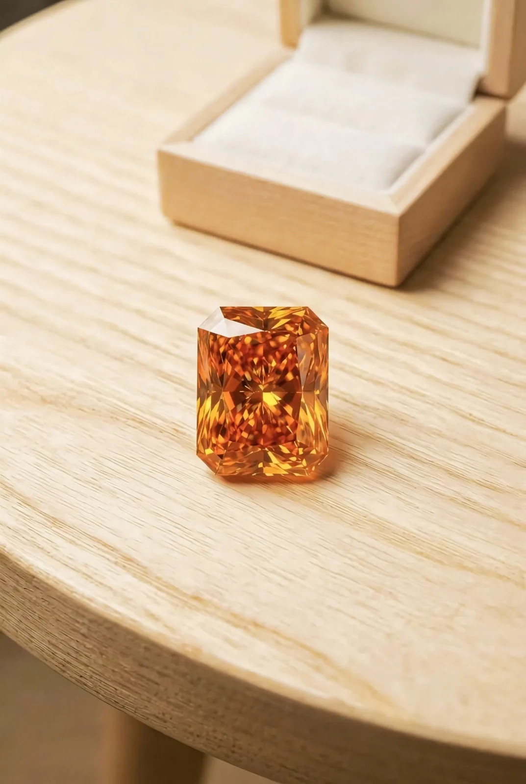 2 CT Radiant Cut Orange Color VVS1 Moissanite Diamond D Grade Gemstone 7x9M