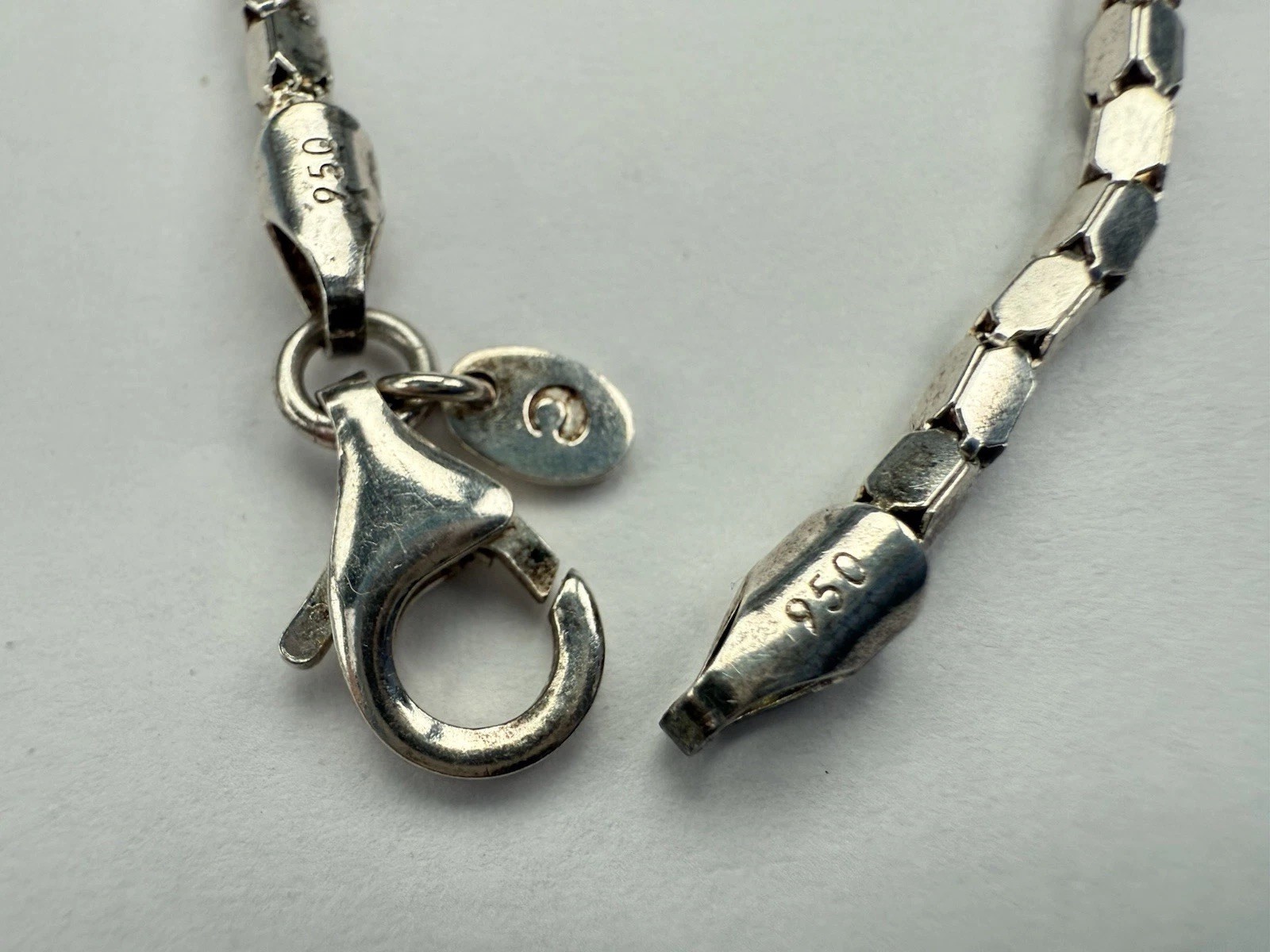 Milor Italy 950 Ultra Fine Silver Luminosa Cobra Snake Link Chain 18” Necklace