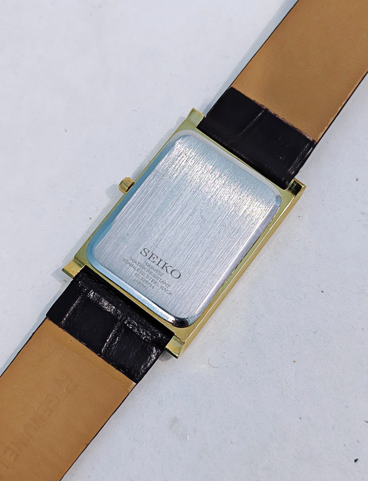 Vintage Style Seiko Tank Blue Dial Slim Unisex 27mm Wristwatch