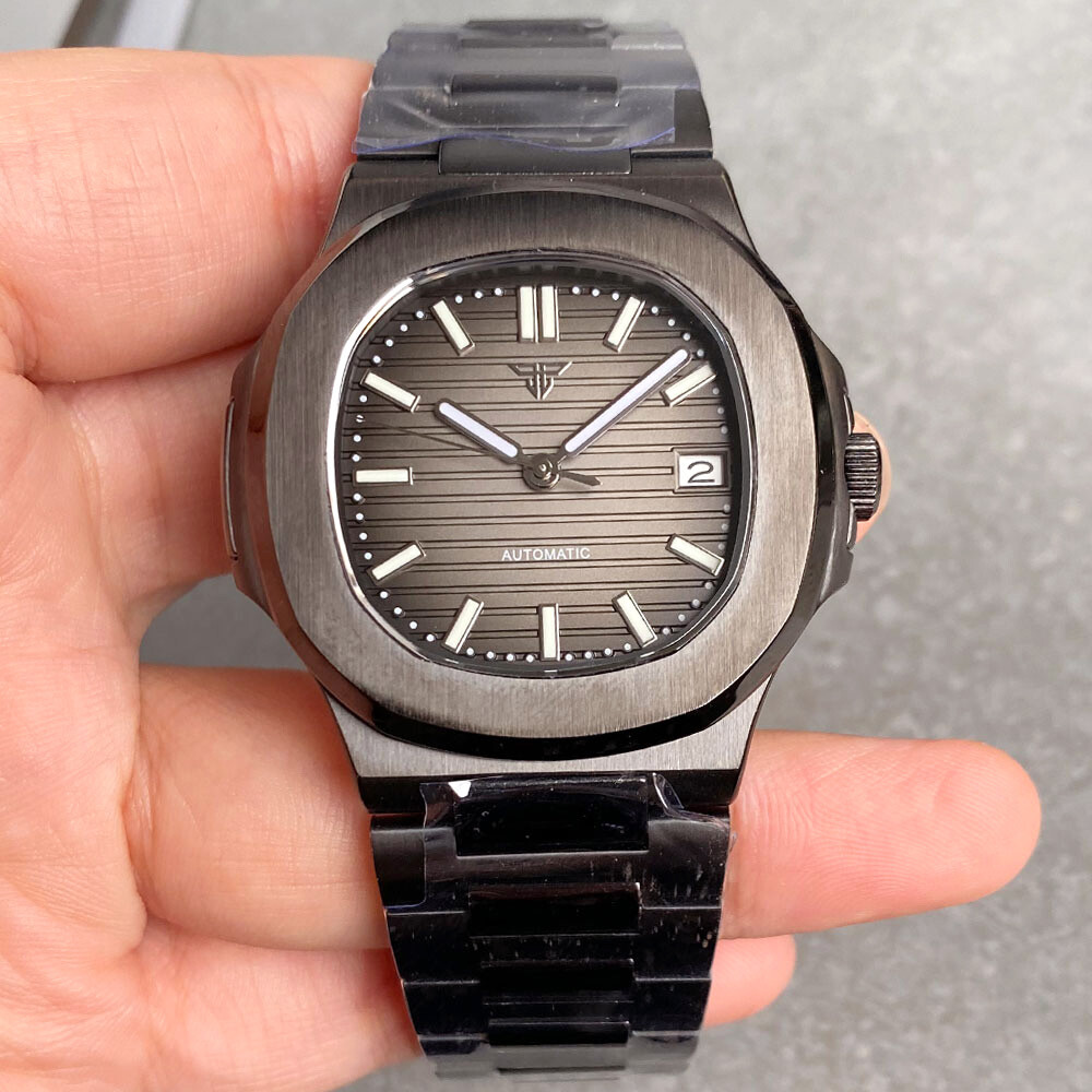 Black PVD Coated Retro 40mm Square Sapphire 10ATM NH35 Automatic Men Dress Watch