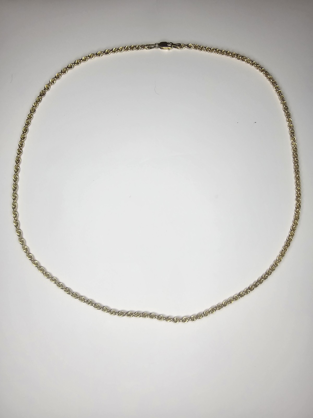 10K Yellow Gold Glitter Wave Rope 18″ Chain Necklace