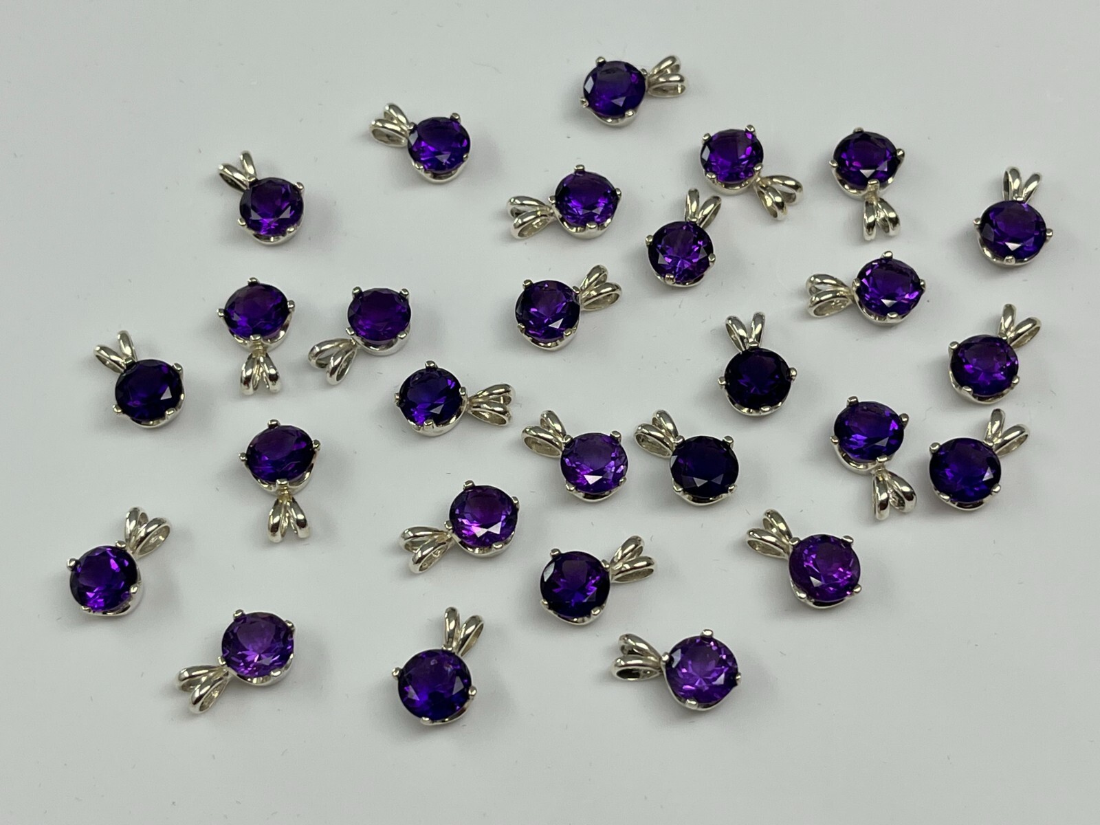 925 Nickle Free Argentium Silver Deep Purple Amethyst Pendant