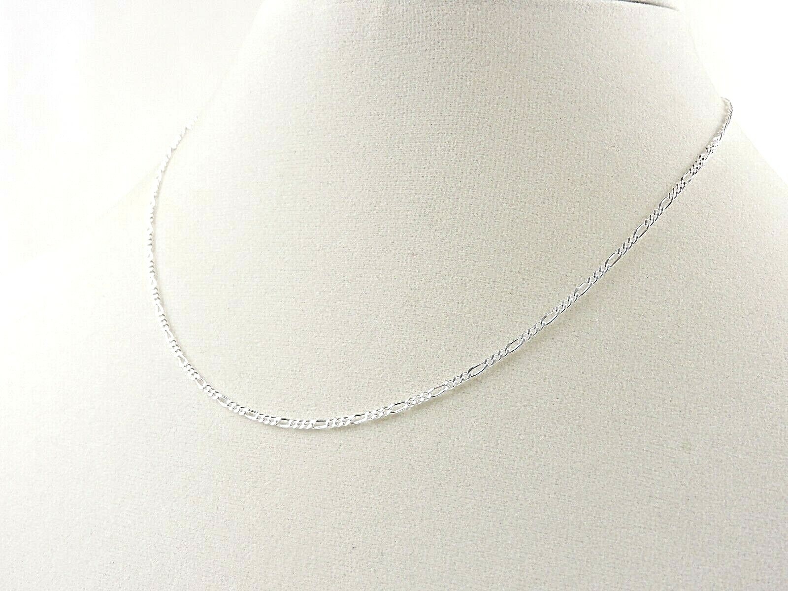 Sterling Silver 1.8 mm 050 Gauge Figaro Necklace 14″ – 30″ – Free Gift Packaging