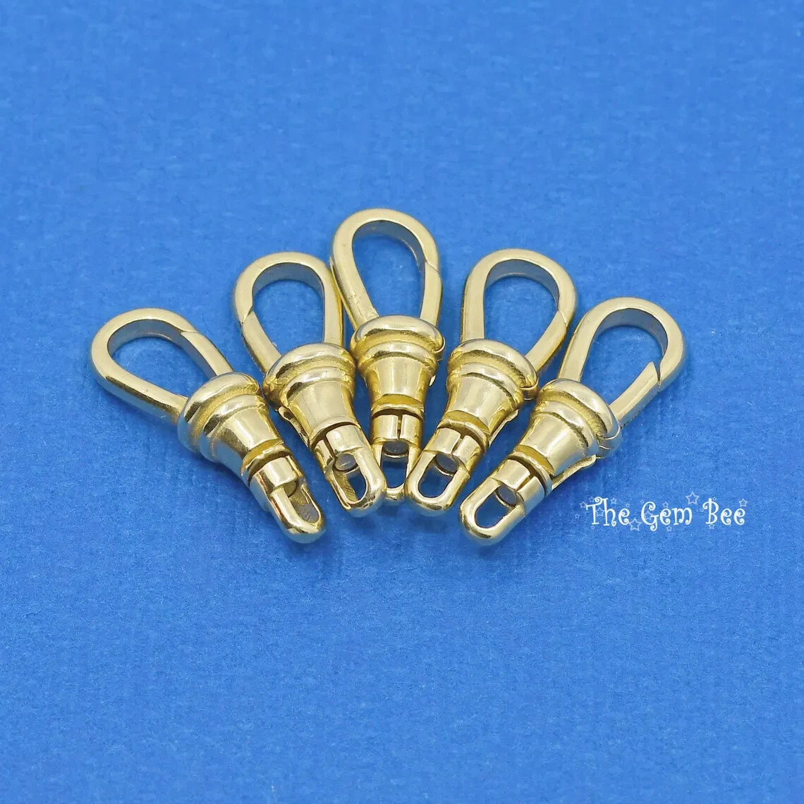 6.5×19.5mm 14k Yellow Gold Swivel Lock Dog Clip Chain Hook Charm Lobster Clasp
