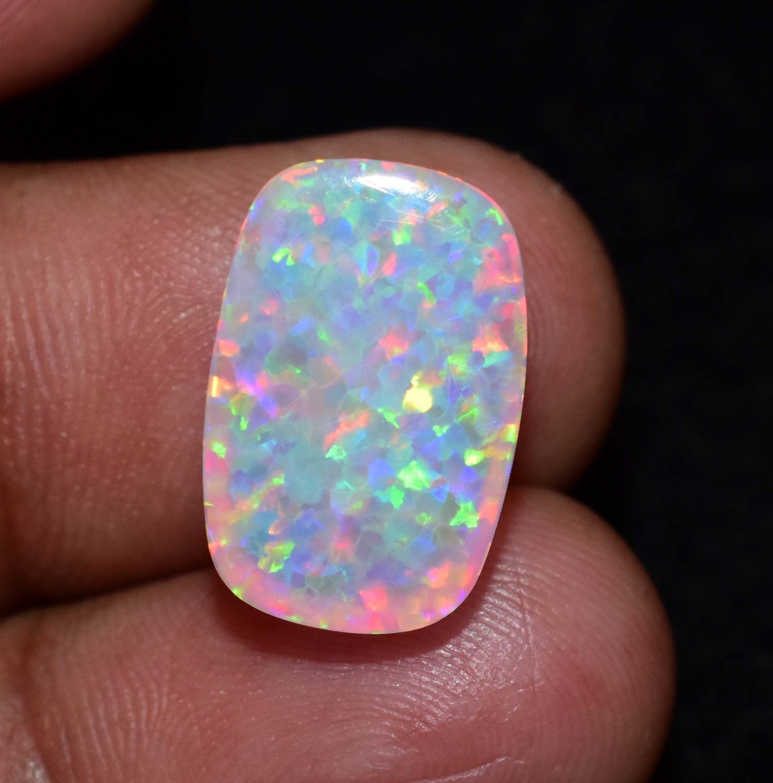 Natural Ethiopian Fire Opal 8.00 CT AGL Certified Play Of Color Loose Gemstone