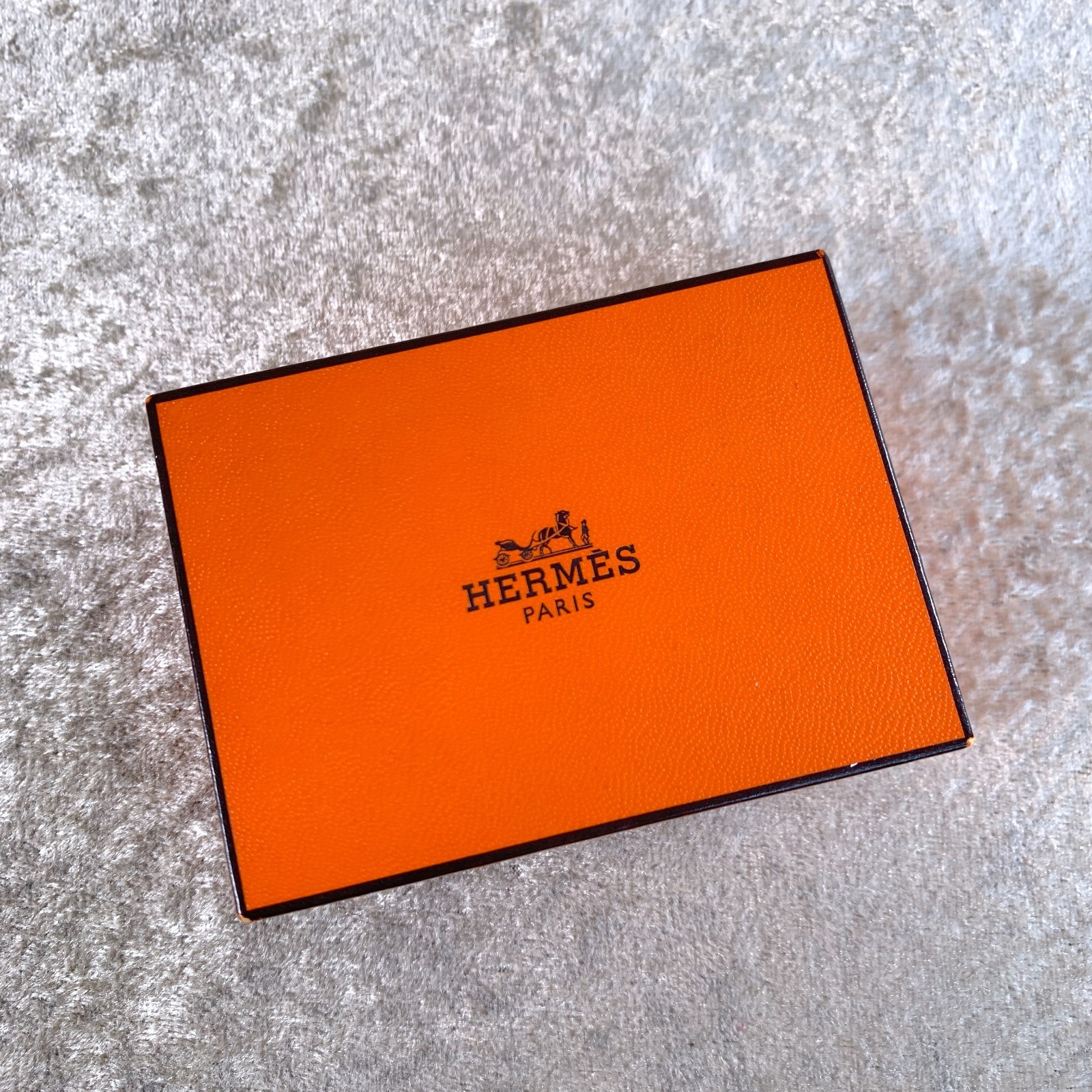 Hermes Cufflinks AG925 Sterling Silver Diamond Logo Chain Type with Case