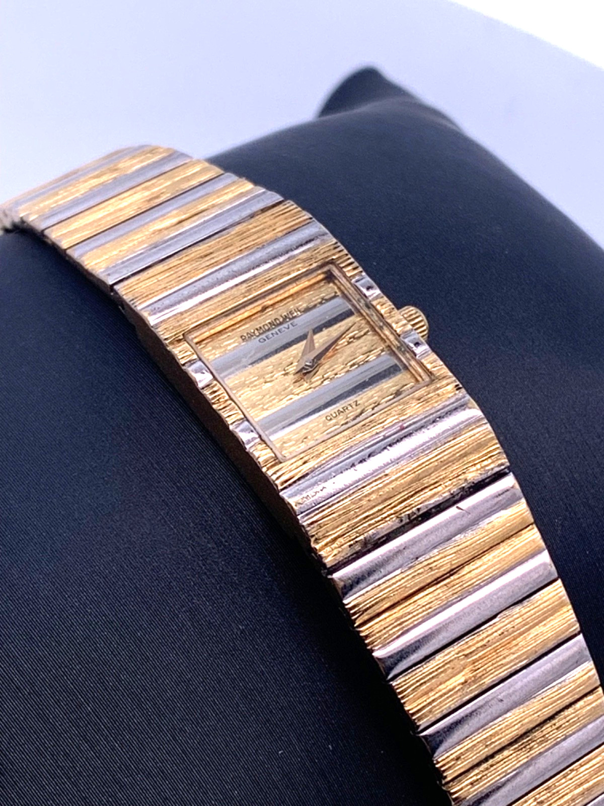 Vintage 80’s Raymond Weil 8076 18K Gold EP Two Tone Classic Ladies Tank Watch